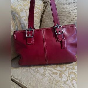 Coach MEDIUM 9554 Vintage Red Y2K Soho Hampton Leather Shoulder Bag EUC